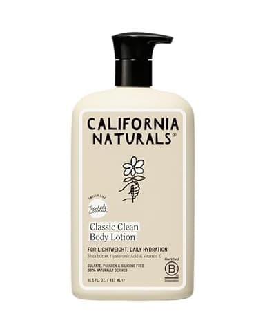 California Naturals Classic Clean Body Lotion, Lightweight Daily Body Lotion for Soft Hydrated Skin, Naturally Scented, Vegan, Cruelty, Paraben & Phthalate Free, 16.5 oz