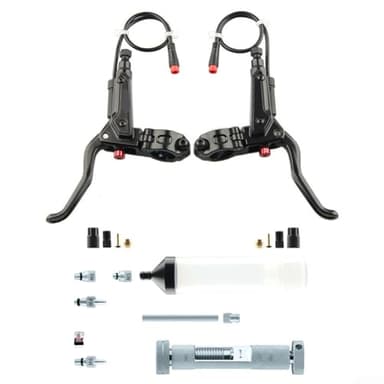 2-Pin Hydraulic Brake Lever Set for Ebike and Electric Bicycle, Aluminum Alloy, Left & Right, for 22.2mm Handlebars, Waterproof Electronic Power-Off Cable, for Scooter or Brake(right)