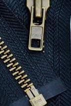 24" Jacket Zipper Heavy Weight ~ YKK #7 Antique Brass Separating ~ 560 Navy (1 Zipper)