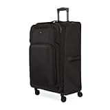 SwissGear Sion II Softside Expandable Luggage with Spinner Wheels, Black, Checked-Large 28-Inch