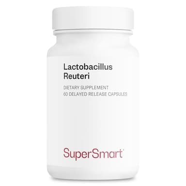 Supersmart - Lactobacillus Reuteri 5 Billion CFU per Day - Probiotic Supplement | Non-GMO & Gluten Free - 60 DR Capsules