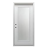 National Door Company ZZ00367R Fiberglass Smooth Primed, Right Hand in-Swing, Prehung Front Door, Full Lite, Clear Low-E Glass, 36" x 80"