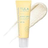 TULA Skin Care Protect + Glow Daily Sunscreen - Gel, Broad Spectrum SPF 30, Skincare-First, Non-Greasy, Non-Comedogenic and Reef-Safe with Pollution and Blue Light Protection, Regular, 1.7 fl oz.