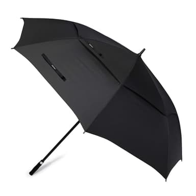 G4Free 72 Inch Automatic Open Golf Umbrella Extra Large Oversize Double Canopy Vented Windproof Waterproof Stick Umbrellas (Black)