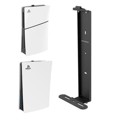Monzlteck Wall Mount for PS5 Slim/PS5 Pro -Steel Mount Wall Holder Bracket for PS5 Original and PS5 Slim/Pro(Digital and Disc),Sturdy and Not Fall Off,+1Controller Holder
