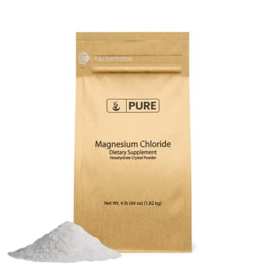 Pure Original Ingredients Magnesium Chloride (4lb) Oral Supplement, Crystal Powder, Magnesium Supplement