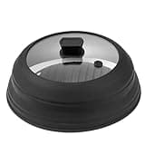 VEVOR Microwave Splatter Cover & Mat, 10.8" Collapsible Microwave Lid for Food, 500°F Heat-Resistant Silicone & Tempered Glass Splatter Guard for Plate Dish, Multi-Purpose Kitchen Gadget with Handle