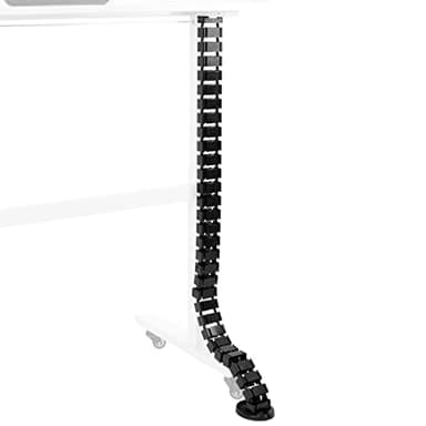 VIVO Standing Desk Vertebrae Magnetic Cable Management Kit, Adjustable Quad Entry Flexible Spine Wire Organizer Cord Snake for Home Office, Black, DESK-AC01M