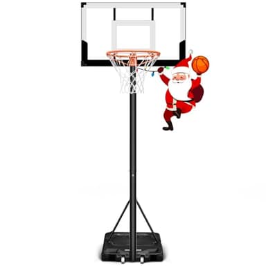 Seray Kids Basketball Hoop Outdoor 3.3-10FT 5s Adjustable, Basketball Hoop for Kid/Adult/Toddler in Pool/Backyard/Indoor, Portable 40 in Shatterproof Backboard, Goal and Enlarged Base