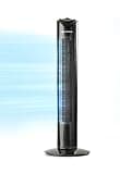 Comfort Zone Tower Fan for Bedroom, 32 inch, 3 Speeds, 90 Oscillation, Bladeless Indoor Fan, Built in Carry Handle, Portable Stand Fan, Black