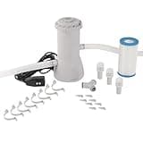 TonGass 1000 GPH Pool Pumps Above Ground Pool Filter Pump for Swimming Pools Above Ground 1000 GPH Pump Flow Rate All-in-One Swimming Pool Filters Pump Accessories - Uses Type A or C Filter Cartridge