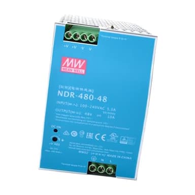 DineDeck NDR-480-48 48V 10A 480W Industrial Power Supply, Active PFC, Short Circuit Protection, UL508 Certified, for Automation, Control Systems