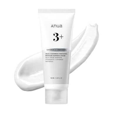 ANUA 3 Ceramide Panthenol Moisture Barrier Cream, Hydrating Daily Face Moisturizer for All Skin Types, Soothing, Non Comedogenic, with Centella for Skin Barrier, Korean Skincare, 3.38 fl oz.