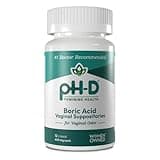 pH-D Feminine Health Support - 600 mg Boric Acid Suppositories - Woman Owned - for Vaginal Odor Use - 12 Count