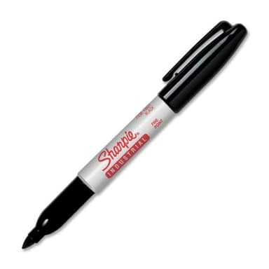 Sharpie 13601 Industrial Fine Point Permanent Marker, Withstand Up To 500F, Designed for Industrial and Laboratory Users, Black Color, Case of 12 Dozens
