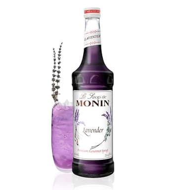 Monin - Lavender Syrup | Aromatic & Floral, Premium Syrup for Cocktails, Lattes & More | Clean Label with No Artificial Flavors, No Artificial Preservatives (BPA Free Bottle, 25.4 fl oz)