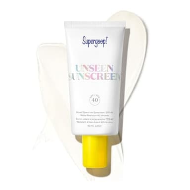 Supergoop! Unseen Clear Face Sunscreen - SPF 40 - Invisible + Broad Spectrum + Makeup-Gripping Primer - Weightless, Scentless, Oil Free - For All Skin Types & Tones - 1.7 fl oz