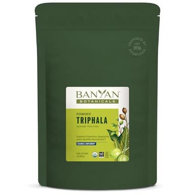 Banyan Botanicals Triphala Powder - Organic Digestion Supplement with Amla, Haritaki & Bibhitaki – Digestion, Colon Support & Healthy Gut Microbiome* – 1 lb – Non-GMO Sustainably Sourced Vegan