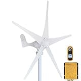 Pikasola Wind Turbine Generator Kit 400W 12V with 5 Blade, with Charge Controller, Wind Power Generator for Marine, RV, Home, Windmill Generator Suit for Hybrid Solar Wind System