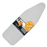 SAVUK Ironing Board Cover and Pad Standard Size Silicone Coated 4 Layers 18"x53" inch Extra Heavy Duty Thick Padding, Heat Reflective, Non Stick Scorch and Stain Resistant (Silver, 18" X 53")