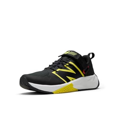 New Balance Kid's FuelCell Play V1 Hook & Loop Running Shoe, Black/Punch Yellow, 1.5 Little Kid