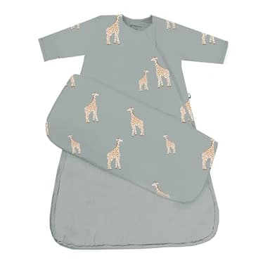 GUNAMUNA Unisex Long-Sleeve Sleep Sack, Wearable Sleep Bag for Toddlers and Babies, Soft Rayon, 2.6 TOG, Giraffe Moss, 3-9 Months
