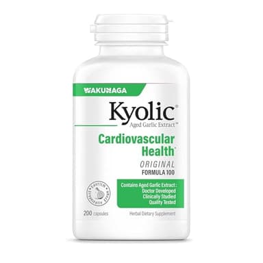 Kyolic Aged Garlic Extract Formula 100, Cardiovascular Health*, 200 Capsules.