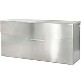 Pochar Rainproof Stainless Steel Mailbox for Walls, Heavy Duty Wall Mounted Mailbox - 14.75'' x 3.75'' x 7'' Rust Proof Steel Dropbox with Rainproof Design(Silver)