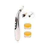 Zeerkeer 3-in-1 Acupuncture Pen Electronic Acupuncture Massage Pen with 3 Massage Heads and 2 Massaging Gel USB Rechargeable Meridian Energy Pen for Pain Relief