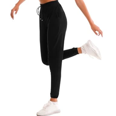Stanpetix Joggers for Women with Pockets - Black Sports Pants Sweatpants for Running Exercise (Black,XL)