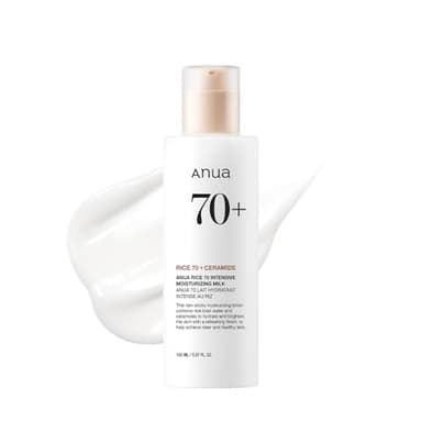 ANUA Rice 70 Intensive Moisturizing Milk, Hydrating Face Lotion, Niacinamide, Ceramides, All Skin Types, Sensitive, Skin Moisture Barrier, Lightweight Nourishing, Korean Skincare, 5.07 fl.oz.