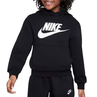 Nike Kid's Sportswear Club Fleece Hoodie, Black/White, Small