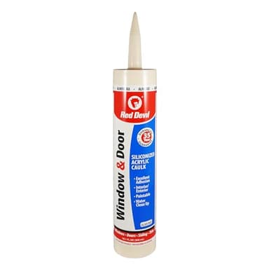 Red Devil 084620 Window & Door Silicon Acrylic Caulk, Almond Off-White, Waterproof, 10.1 oz, Pack of 1, Made in USA