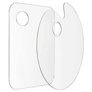 Tamaki 2 Pack 11.8 x 7.9 Inch Acrylic Paint Palette with Thumb Hole Clear Paint Pallet, Easy Clean Non-Stick Artist Pallet for Oil Watercolor Craft DIY Art Painting Palette