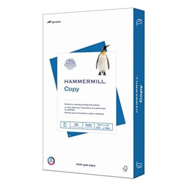 Hammermill Printer Paper, 20 lb Copy Paper, 8.5 x 14-1 Ream (500 Sheets) - 92 Bright, Made in the USA