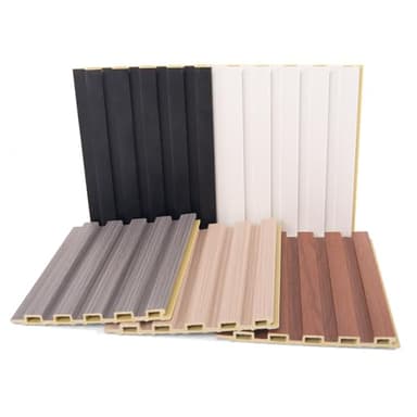 Art3d Slat Wall Panels, WPC Soundproof 3D Wall Paneling for Interior Wall Decor, TV Background, Samples 5-Pack 6 x 6 in.