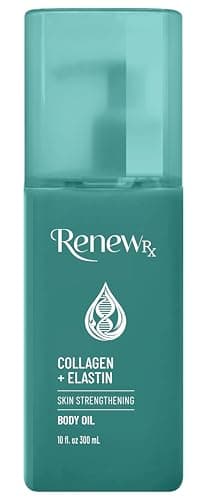 RENEW RX Collagen + Elastin Restorative Skin Strengthening Oil, Moisturizing Body Oil – Hydrating & Firming Skin Care, Vegan Skincare, 10 fl oz