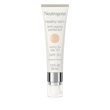 Neutrogena Healthy Skin Anti-Aging Perfector Tinted Facial Moisturizer and Retinol Treatment with Broad Spectrum SPF 20 Sunscreen with Titanium Dioxide, 10 Ivory to Fair, 1 fl. oz