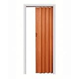 LTL Home Products Homestyle 36 x 80 Inch Plaza Pecan Vinyl Interior Folding Accordion Door with Simple Installation and Hardware Included