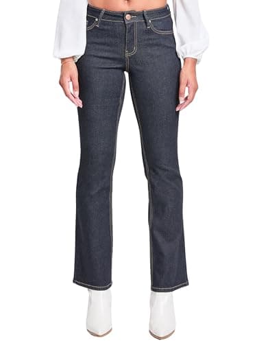 YMI Jeans Women's Bootcut Jeans with Flap Pockets, D Dark Blue, 07