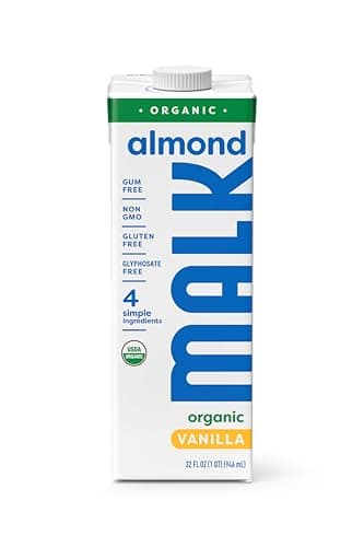 MALK Shelf Stable Organic Vanilla Almond Milk, 32 fl oz, Non-GMO, Dairy Free, Plant Based, Vegan, Gluten Free, 4 Simple Ingredients