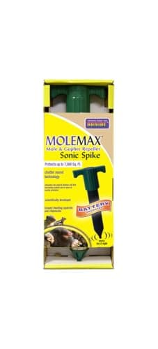 Bonide Molemax Animal Repellent Stake For Gophers and Moles, Battery Operated, Humane Repellent