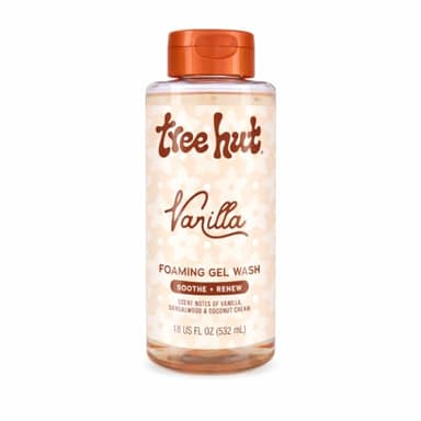 Tree Hut Vanilla Foaming Gel Wash, Moisturizing & Hydrating Body Wash with Shea Butter, Gently Cleanses for Soft, Fresh & Radiant Skin, 18 fl oz