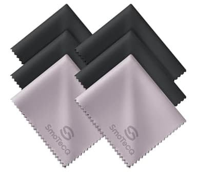 SmoTecQ 6 Pack Premium Microfiber Glasses Cleaning Cloths - Ultra Soft & Scratch Free for Eyeglasses, Sunglasses, Camera Lenses, Tablets & Screens - Washable & Reusable