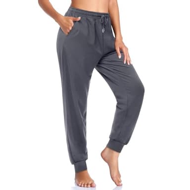 ASIMOON Sweatpants Women with Pockets Lightweight Joggers Pants Athletic Casual Lounge Loose Workout Pants Grey