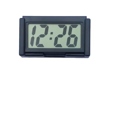 Shudyear Small Digital Clock， with Jumbo LCD Time & Day Display，Mini Automotive Small Digital Clock Battery Operated for Desktop Nightstand Pocket Car Truck Dashboard & Air Vent (1, Black)