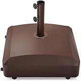 Best Choice Products 123lb Capacity Fillable Mobile Umbrella Base Heavy Duty Market Stand for Patio, Deck, Poolside w/ 4 Wheels, 2 Locks, 2 Knobs, Wind-Resistant Design - Bronze