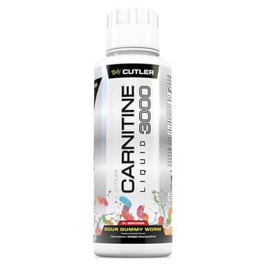 Cutler Nutrition Liquid L-Carnitine Supplement with Acetyl L-Carnitine & L-Carnitine Tartrate Forms - Pre Workout Formula for Optimal Absorption, Energy & Muscle Support | Sour Gummy Worm Flavor