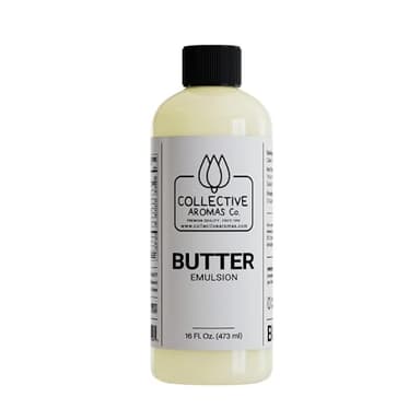 Butter Emulsion for Baking - Natural Flavoring Blend for Cookies, Cakes, Ice Cream, Smoothies, Beverages & More - 16 fl oz Kosher, Pure Butter Emulsion by Collective Aromas Co.