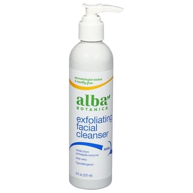Alba Botanica Exfoliating Facial Cleanser, with Pineapple Enzyme and Aloe Vera, 8 Oz (Packaging May Vary)